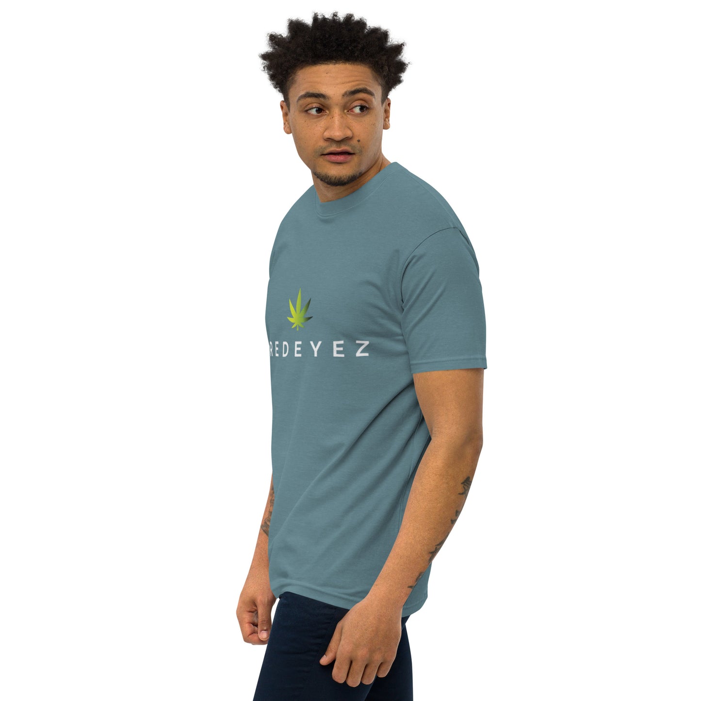 Red Eyez - Camiseta premium de peso pesado para hombre