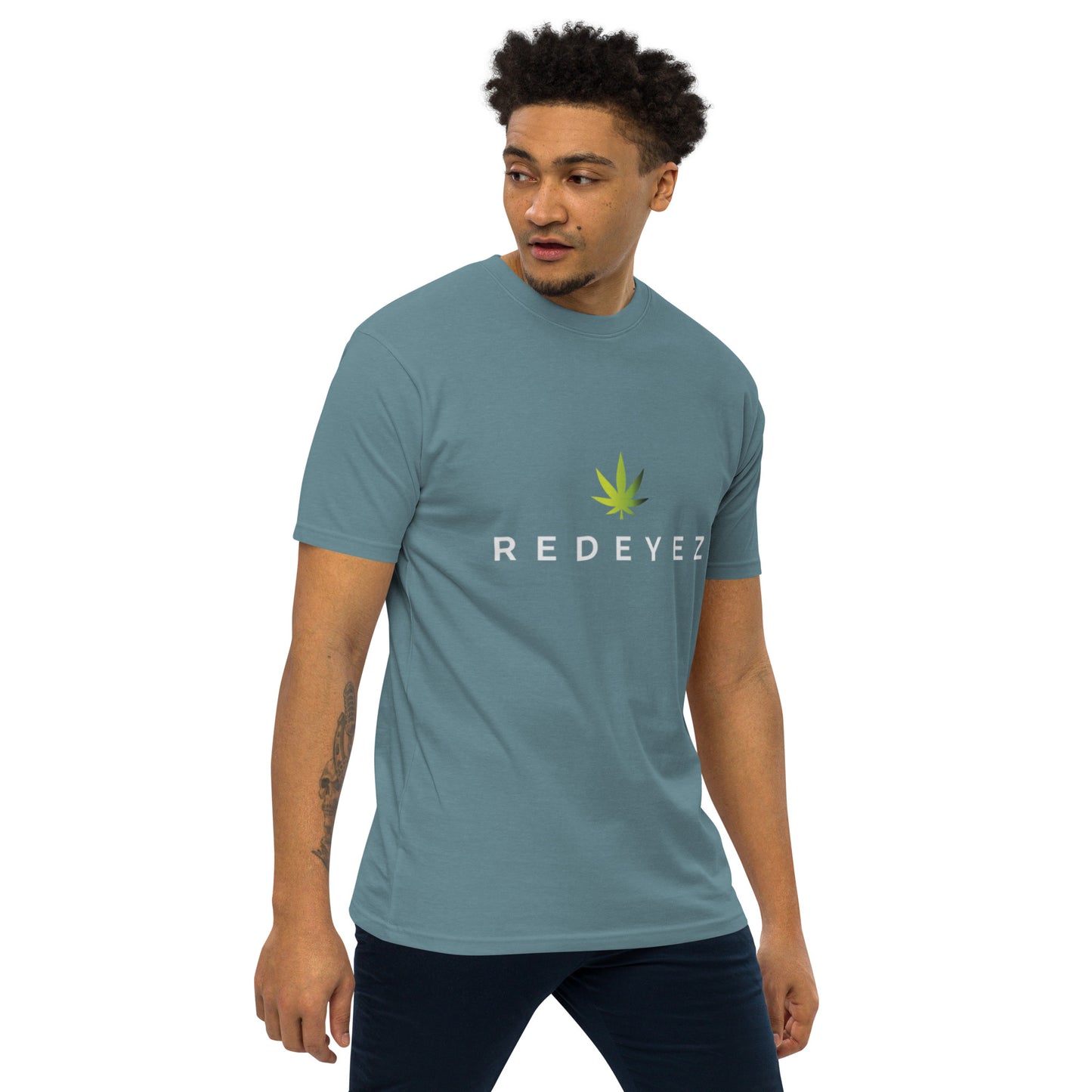 Red Eyez - Camiseta premium de peso pesado para hombre