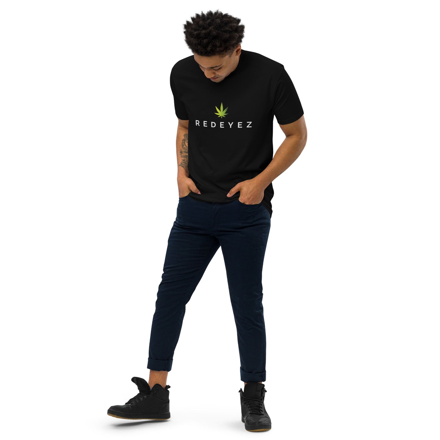 Red Eyez - Camiseta premium de peso pesado para hombre
