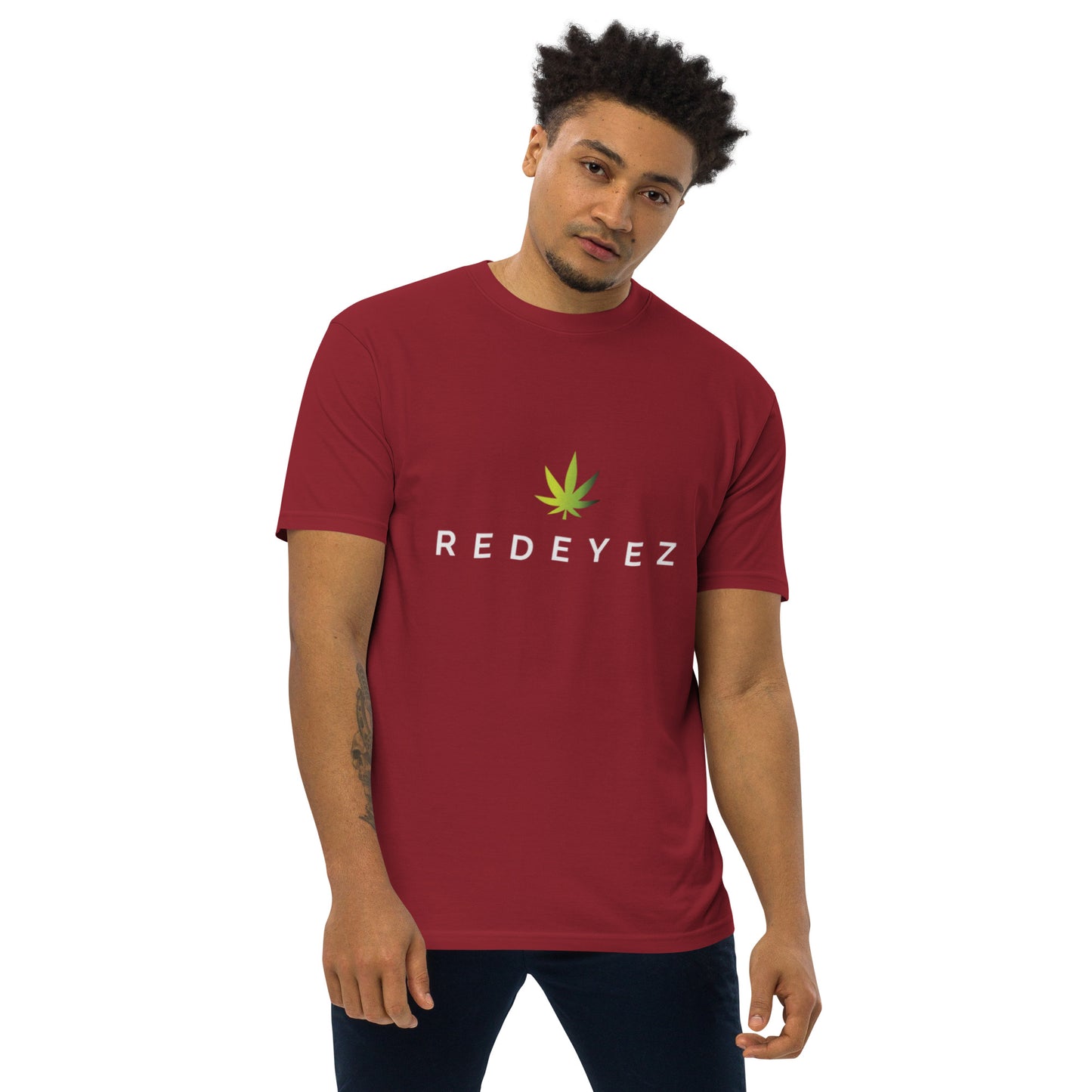 Red Eyez - Camiseta premium de peso pesado para hombre