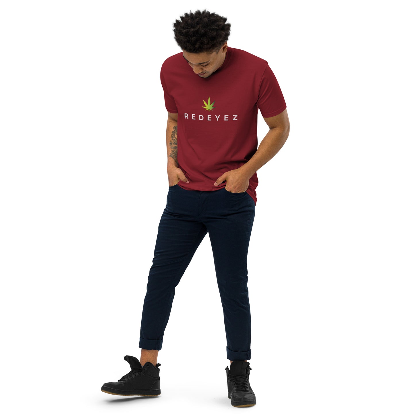 Red Eyez - Camiseta premium de peso pesado para hombre