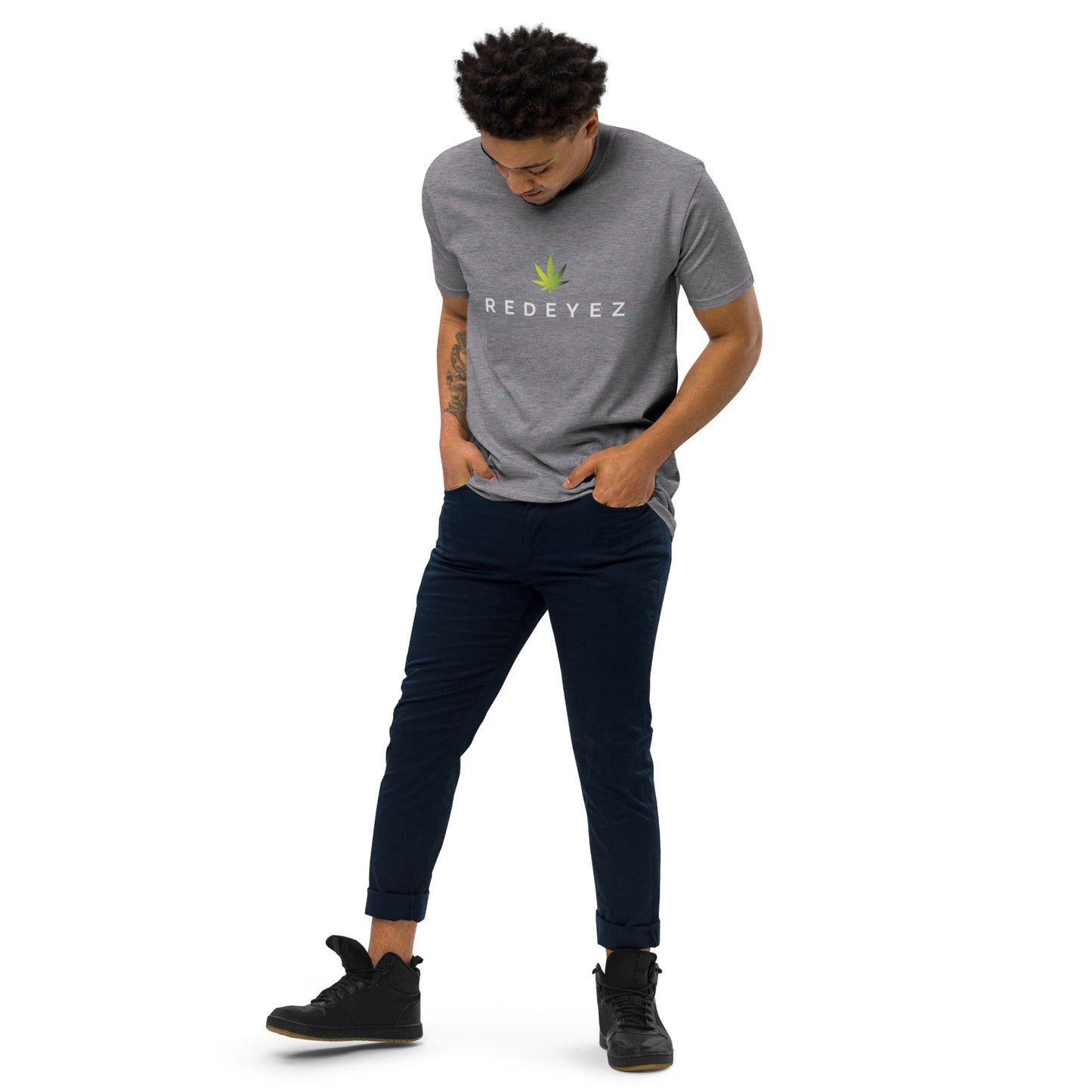 Red Eyez - Camiseta premium de peso pesado para hombre