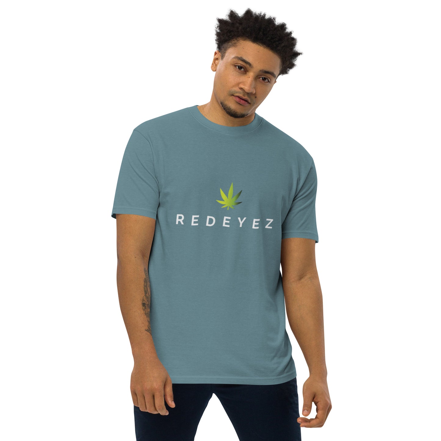Red Eyez - Camiseta premium de peso pesado para hombre